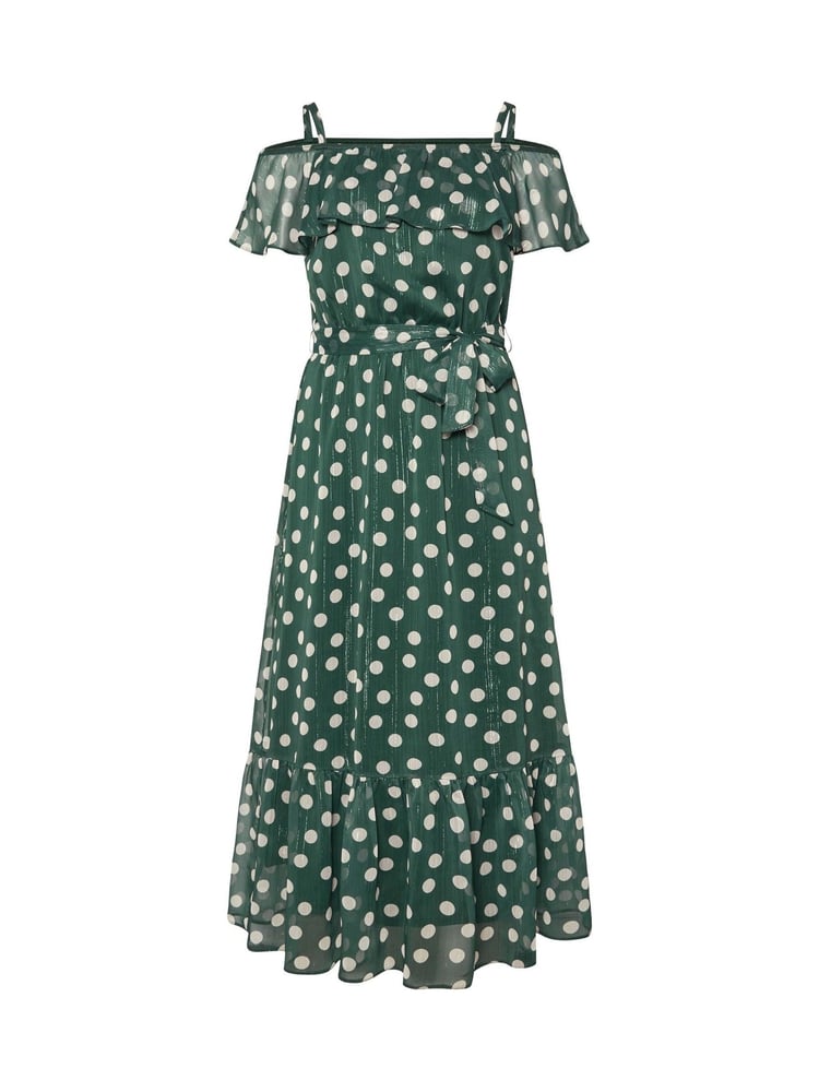 Yours Curve Green London Ruffle Maxi Dress - Image 6 of 6