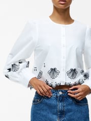 French Connection White Cambria 100% Cotton Long Sleeves Shirt - Image 4 of 5