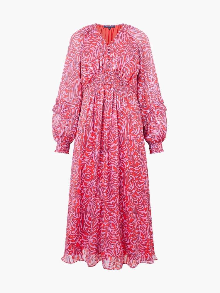 French Connection Red Calista Midi Dress - Image 4 of 4