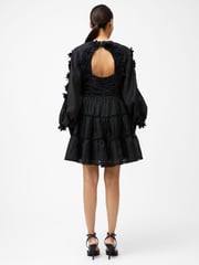 French Connection Black Aubrey 3D Lace Trim Mini Dress - Image 2 of 4