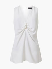 French Connection White Arlette Sleeveless V-Nack Top - Image 4 of 4