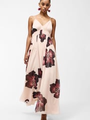 French Connection Pink Elyse Hallie Crinkle Maxi Dress - Image 1 of 5