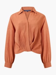 French Connection Brown Ariette Line Blends Tuck Shirt - Image 4 of 4