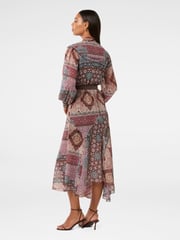 Forever New Brown Shelly Frill Trim Midi Dress - Image 2 of 4