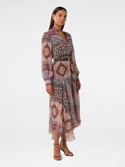 Forever New Brown Shelly Frill Trim Midi Dress - Image 4 of 4