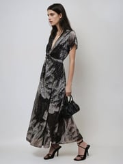 Religion Black Palm Maxi 2 Way Wrap Dress In Metallic Print - Image 4 of 6