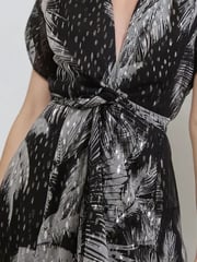 Religion Black Palm Maxi 2 Way Wrap Dress In Metallic Print - Image 5 of 6