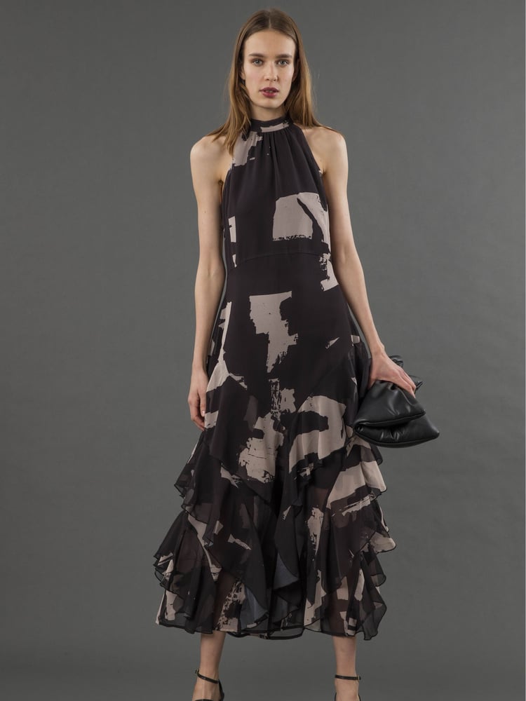 Religion Black Taylor Maxi Dress With Full Frill Skirt - Image 1 of 6