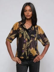 Religion Yellow Indium Shirt Blouse With Puff Shoulder - Image 1 of 6