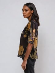 Religion Yellow Indium Shirt Blouse With Puff Shoulder - Image 2 of 6