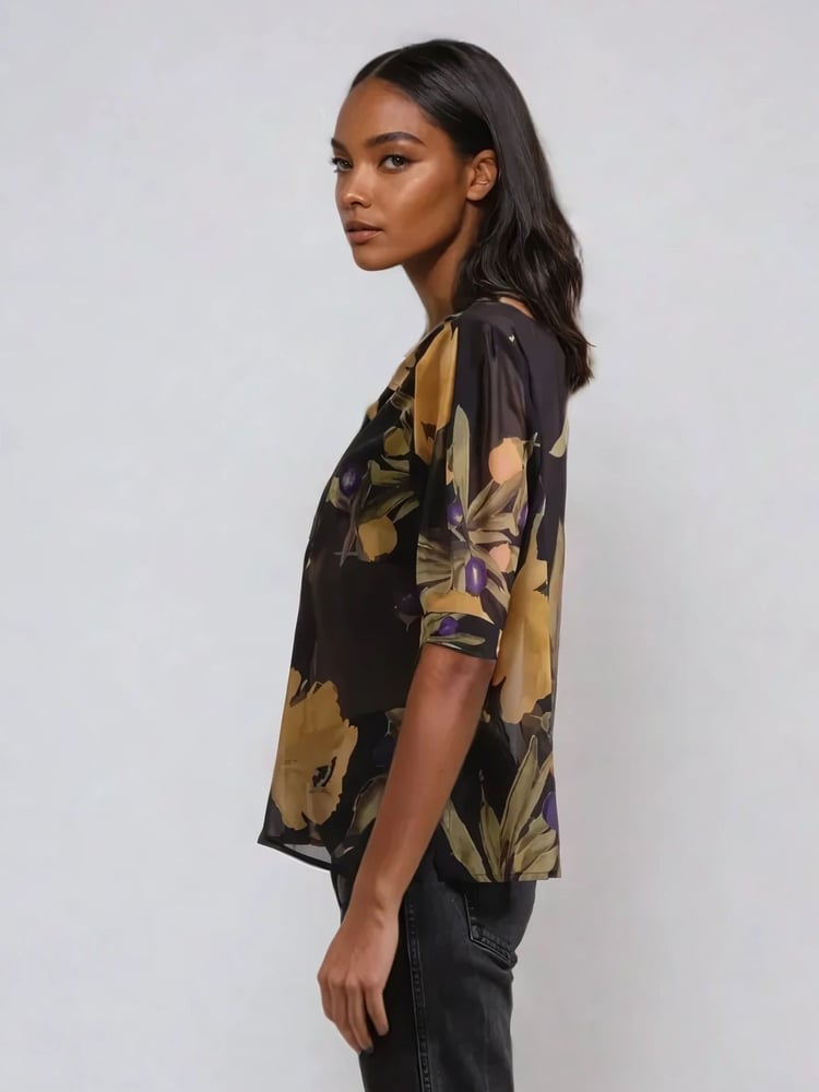 Religion Yellow Indium Shirt Blouse With Puff Shoulder - Image 2 of 6