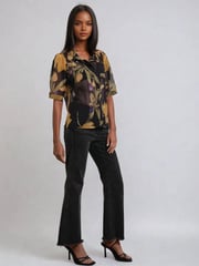 Religion Yellow Indium Shirt Blouse With Puff Shoulder - Image 5 of 6