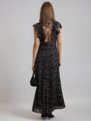 Religion Brown Bella Lace Up Maxi Dress In Dark Tie Dye Print - Image 5 of 6
