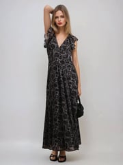 Religion Brown Bella Lace Up Maxi Dress In Dark Tie Dye Print - Image 6 of 6