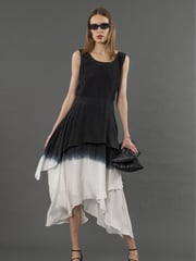 Religion Black Serpentine Assymetric Dress In Dip Dye - Image 1 of 6
