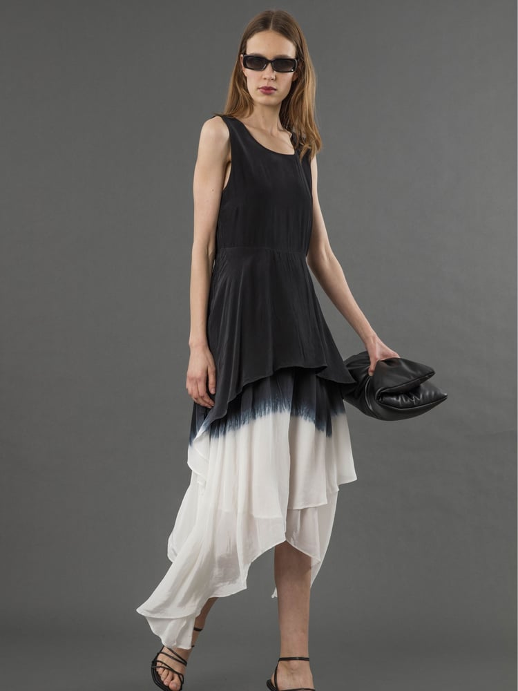 Religion Black Serpentine Assymetric Dress In Dip Dye - Image 2 of 6