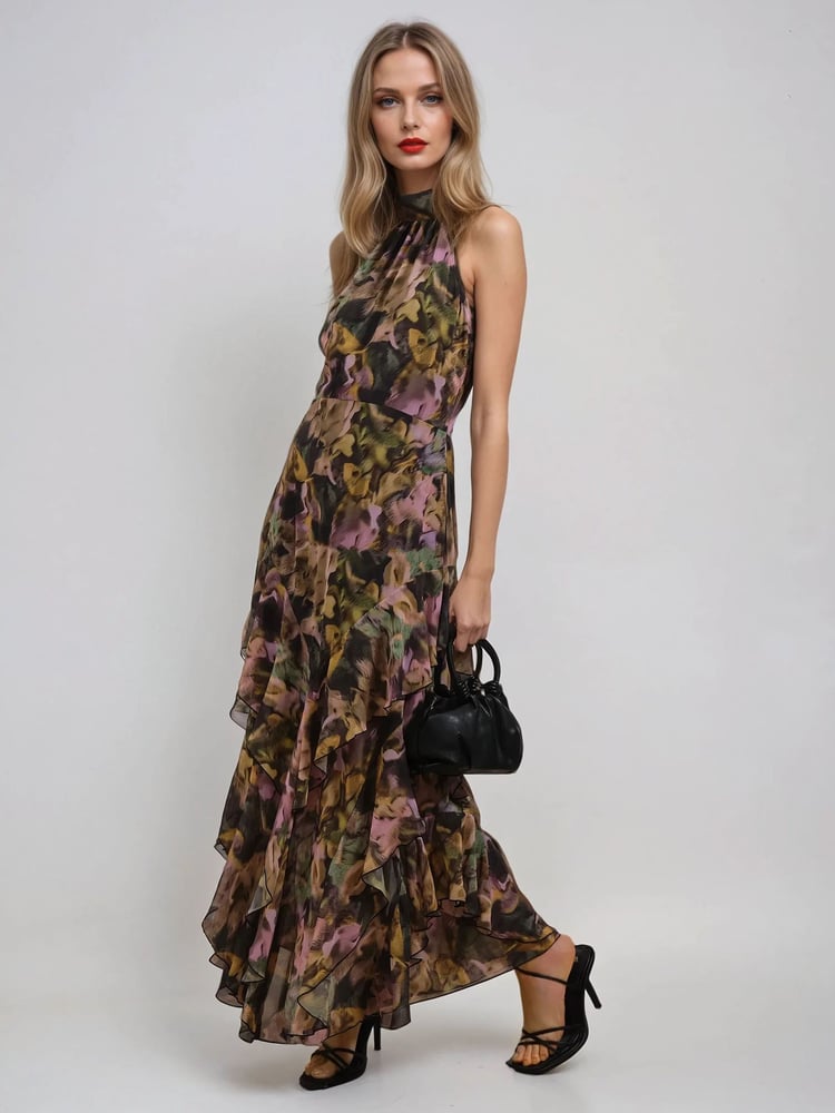 Religion Yellow Taylor Maxi Dress With Full Frill Skirt - Image 1 of 6