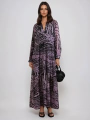 Religion Purple Callisto Maxi Dress With Tiered Skirt And Drawstring Waist - Image 4 of 6