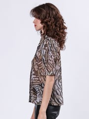 Religion Natural Indium Shirt Blouse With Puff Shoulder - Image 3 of 6