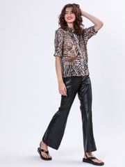 Religion Natural Indium Shirt Blouse With Puff Shoulder - Image 5 of 6