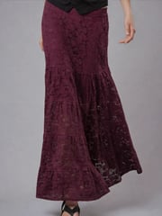 Religion Red Eileen Tiered Maxi Lace Skirt - Image 4 of 5