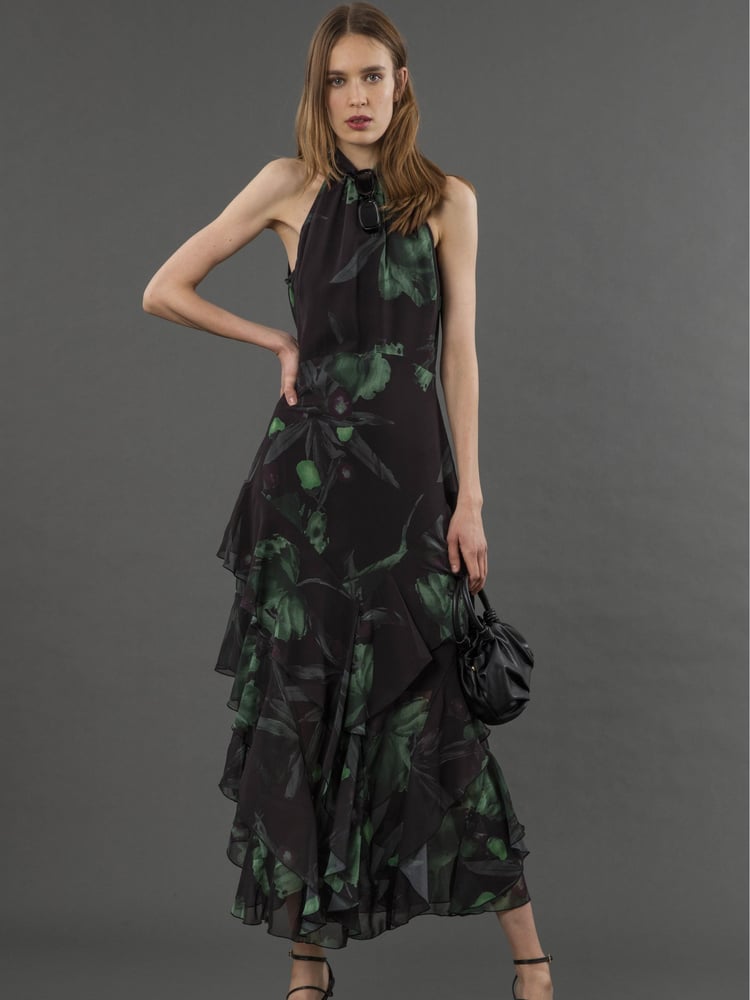 Religion Green Taylor Maxi Dress With Full Frill Skirt - Image 2 of 6