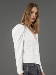Religion White Fleet Puff Sleeve Blouse With Sequins - Image 1 of 3