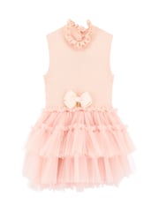 Angels Face Pink Eunice Sleeveless Knit With Tulle 100% Cotton Dress - Image 2 of 3