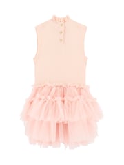 Angels Face Pink Eunice Sleeveless Knit With Tulle 100% Cotton Dress - Image 3 of 3