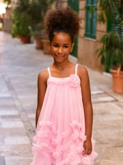 Angels Face Pink Zig-Zag Tulle Dress - Image 1 of 3