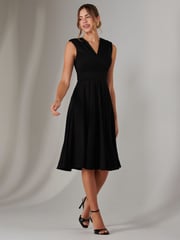 Jolie Moi Black Plain Sleeveless Midi Dress - Image 4 of 6