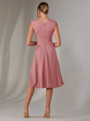Jolie Moi Pink Plain Sleeveless Midi Dress - Image 2 of 5