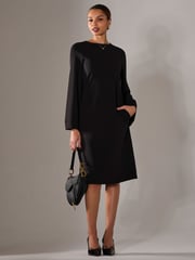 Jolie Moi Black Midi A Line Dress - Image 1 of 6