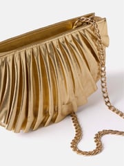 Mint Velvet Gold Pleated Clutch Bag - Image 3 of 4