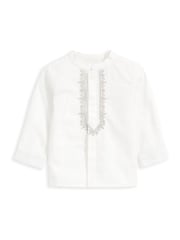 Mamas & Papas Eid Embroidered Long Sleeve 100% Cotton White Shirt - Image 2 of 3