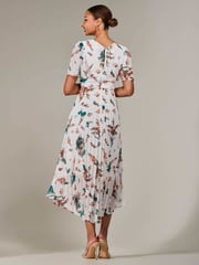 Jolie Moi Natural Angel Sleeve Pleated Chiffon Maxi Dress - Image 2 of 6
