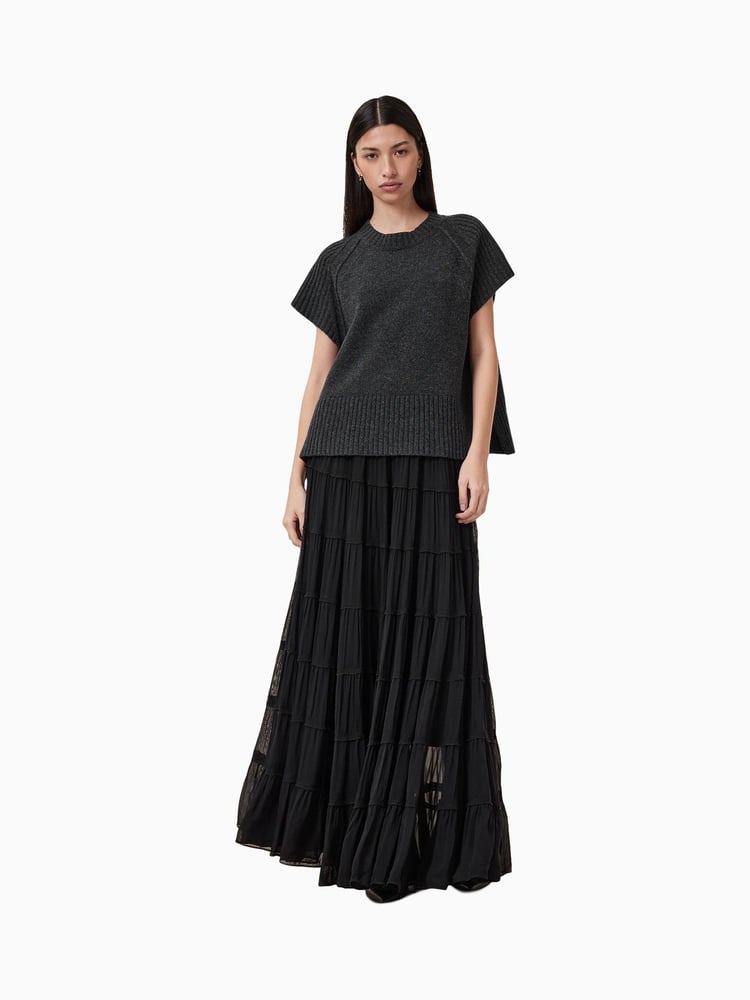 AllSaints Black Eva Maxi Skirt - Image 1 of 8 AllSaints Black Eva Maxi Skirt - Image 1 of 8