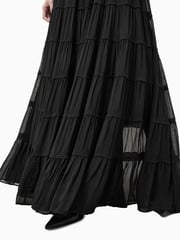 AllSaints Black Eva Maxi Skirt - Image 6 of 8
