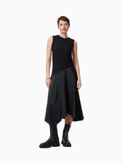AllSaints Black Pia Satin Dress - Image 5 of 8