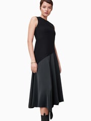 AllSaints Black Pia Satin Dress - Image 7 of 8