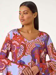 Roman Brown Paisley Print Flared Sleeve Top - Image 1 of 5