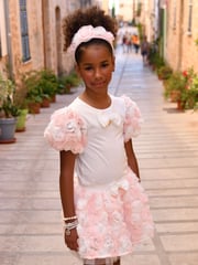 Angels Face Roses White Top And Skirt Set - Image 1 of 3