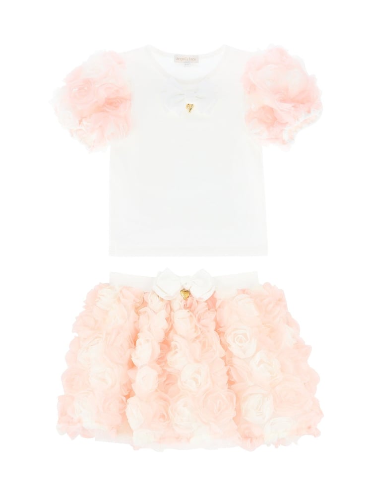 Angels Face Roses White Top And Skirt Set - Image 2 of 3