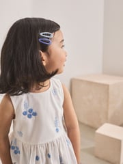 Blue/White Embroidered Blouse and Trousers Co-ord Set (3mths-8yrs) - Image 4 of 11
