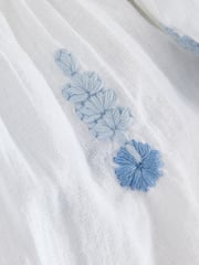 Blue/White Embroidered Blouse and Trousers Co-ord Set (3mths-8yrs) - Image 9 of 11