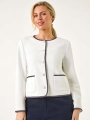 Roman White Petite Button Up Jacket - Image 4 of 5
