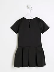 River Island Black Girls Scuba Bow 100% Cotton Dress - Image 2 of 4