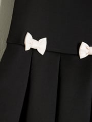 River Island Black Girls Scuba Bow 100% Cotton Dress - Image 3 of 4