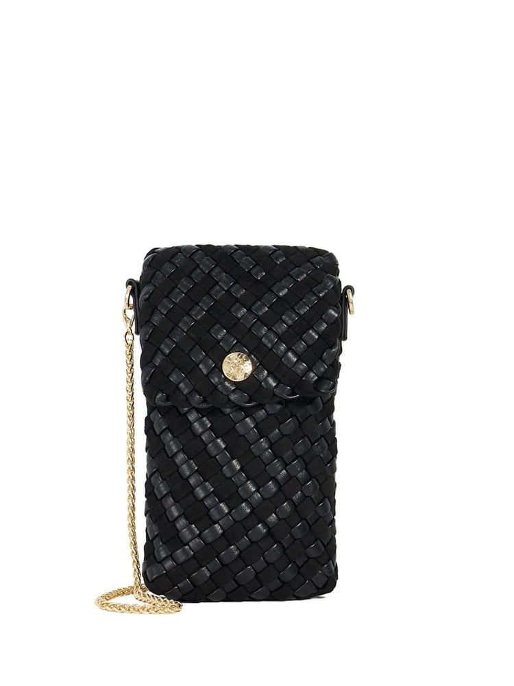 Dune London Black Saff Woven Phone Cross-Body Bag - Image 2 of 5