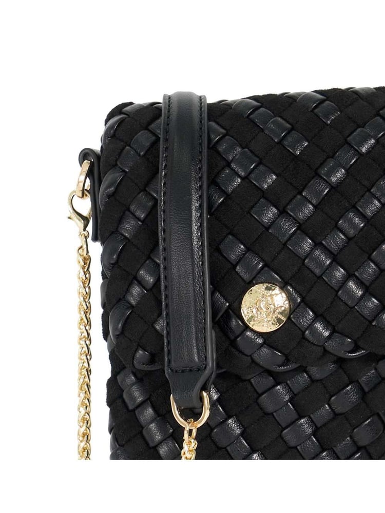 Dune London Black Saff Woven Phone Cross-Body Bag - Image 5 of 5